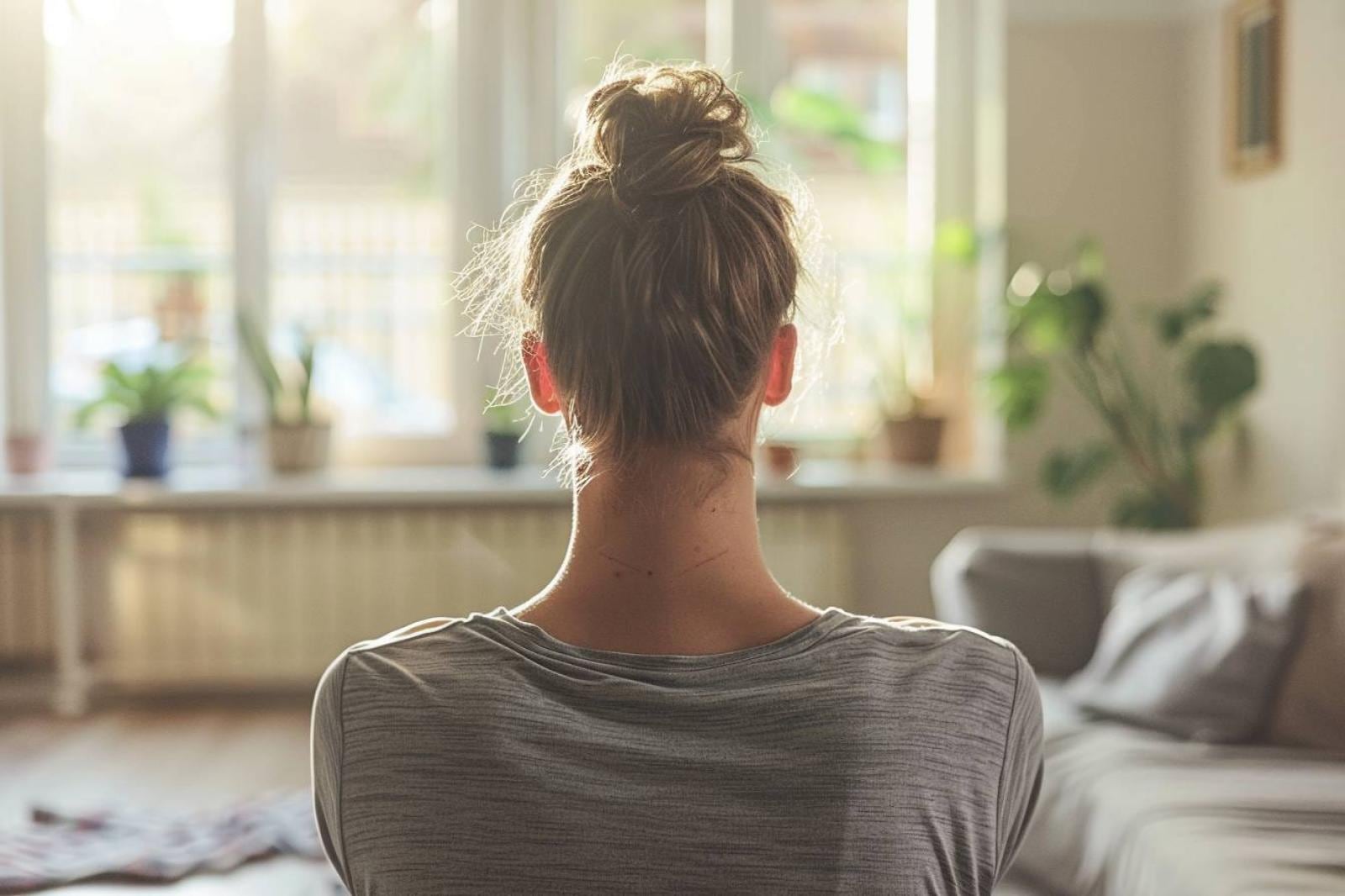 Personne réalisant un étirement d’ouverture de poitrine près d’un mur pour améliorer sa posture au quotidien