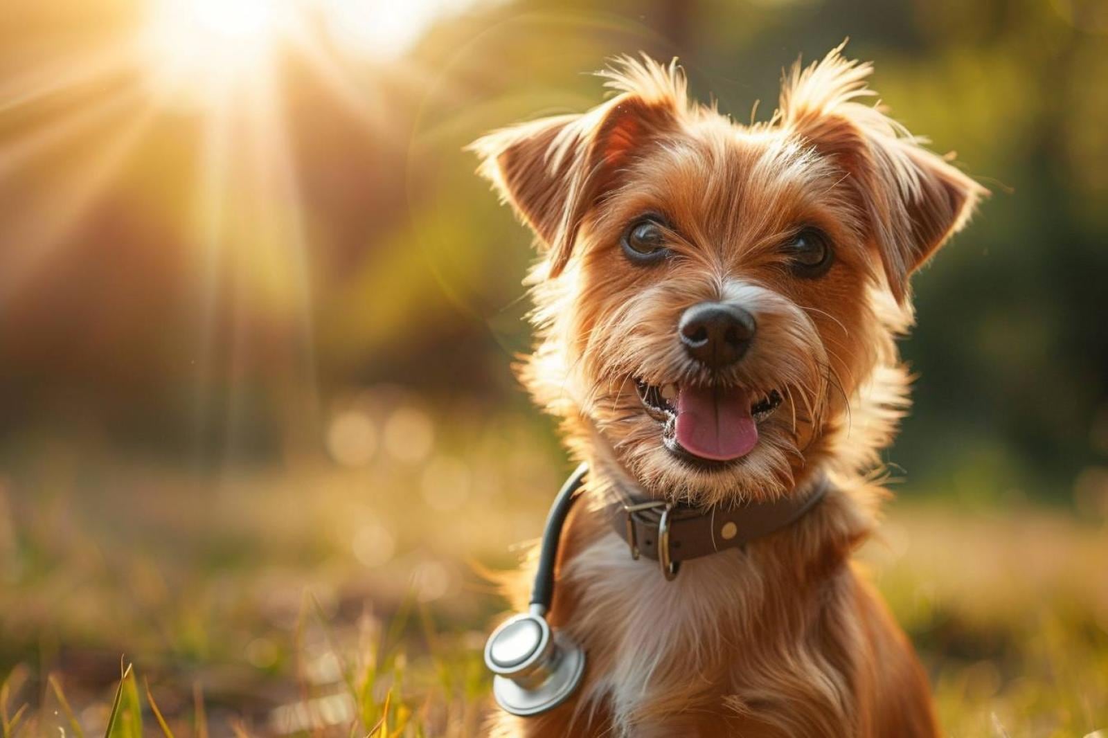 Chien et chat assis près de leur propriétaire consultant des documents d’assurance santé animale