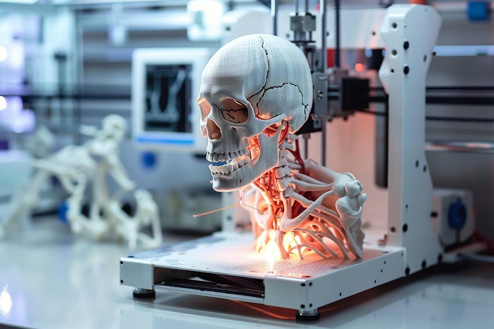 Modèle anatomique imprimé en 3D et pièce médicale personnalisée en poudre polymère SLS