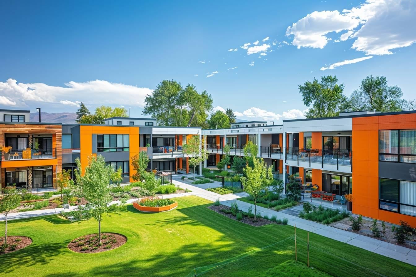 Ancienne école en pierre rénovée avec cour végétalisée et logements intergénérationnels lumineux
