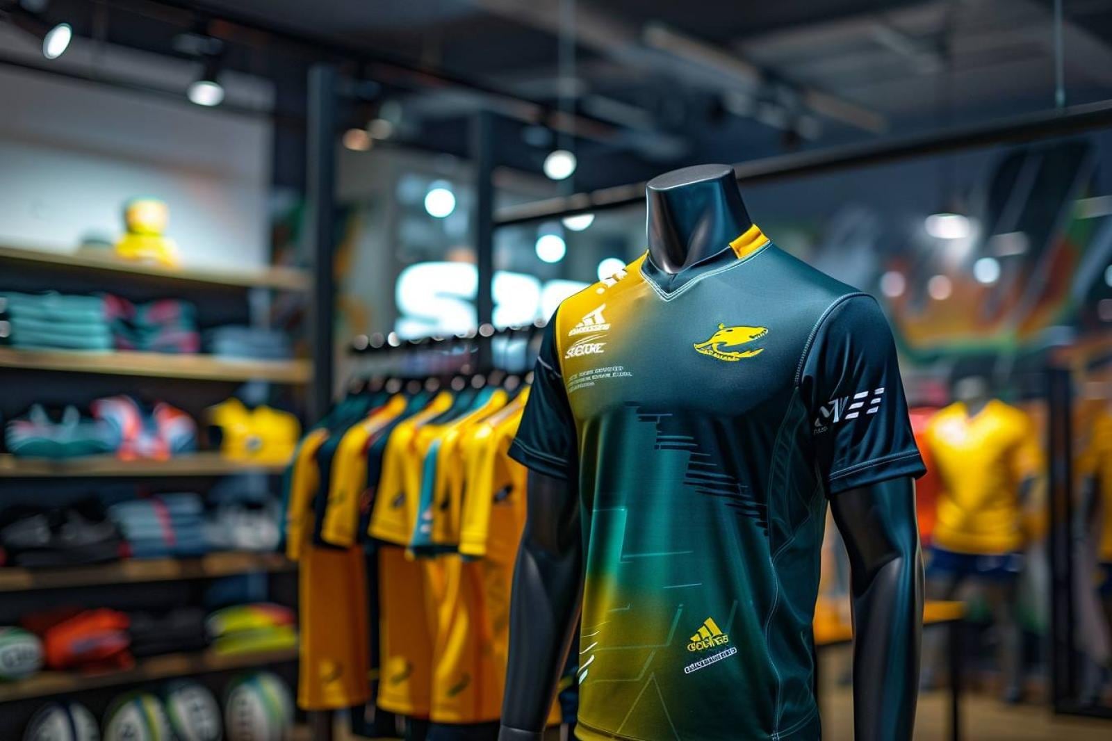 Joueurs de rugby alignés avant un match, portant les maillots aux couleurs de leur équipe