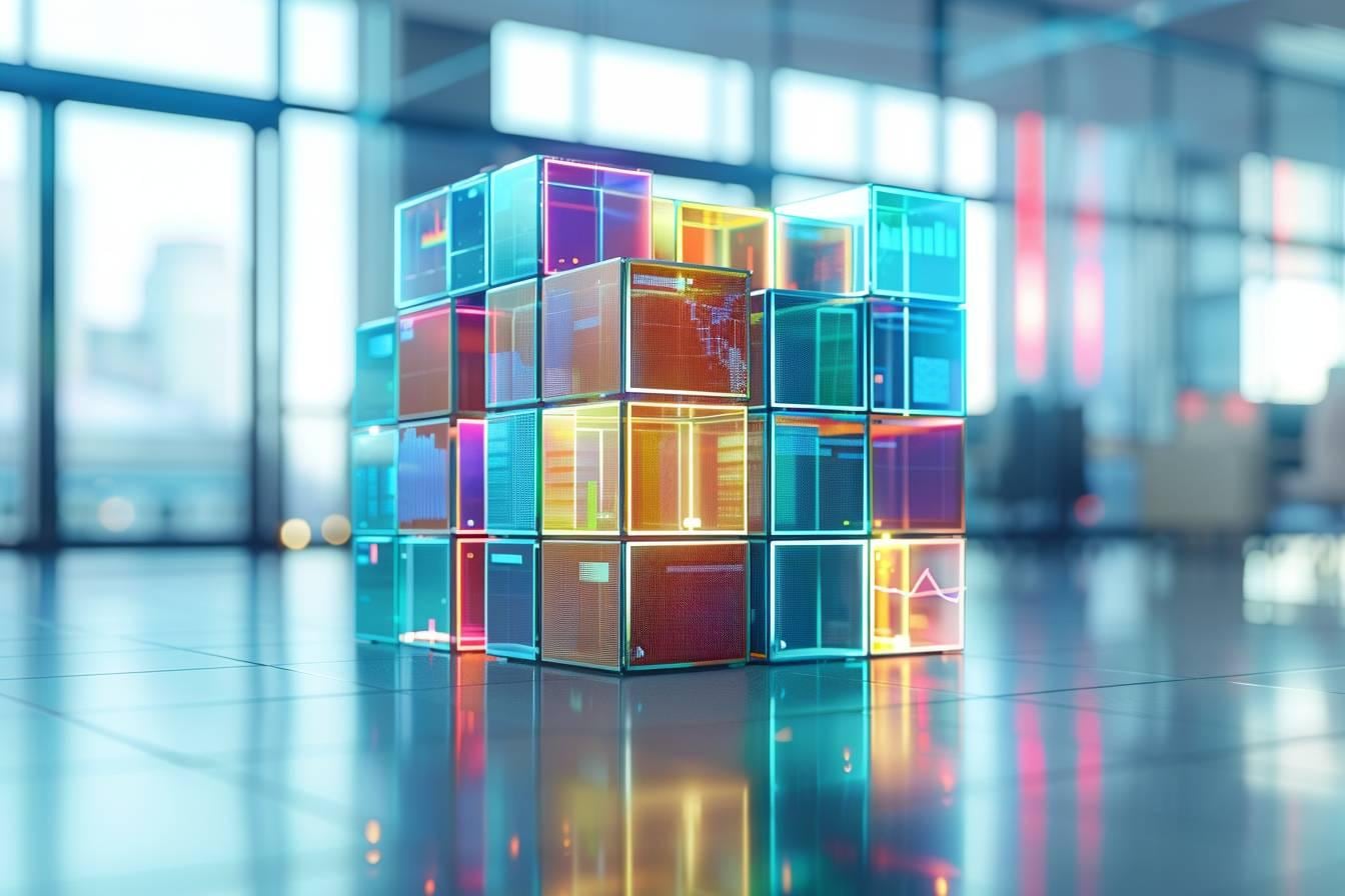 Interface d’analyse Power BI affichant des graphiques, indicateurs et tables de données sur un écran