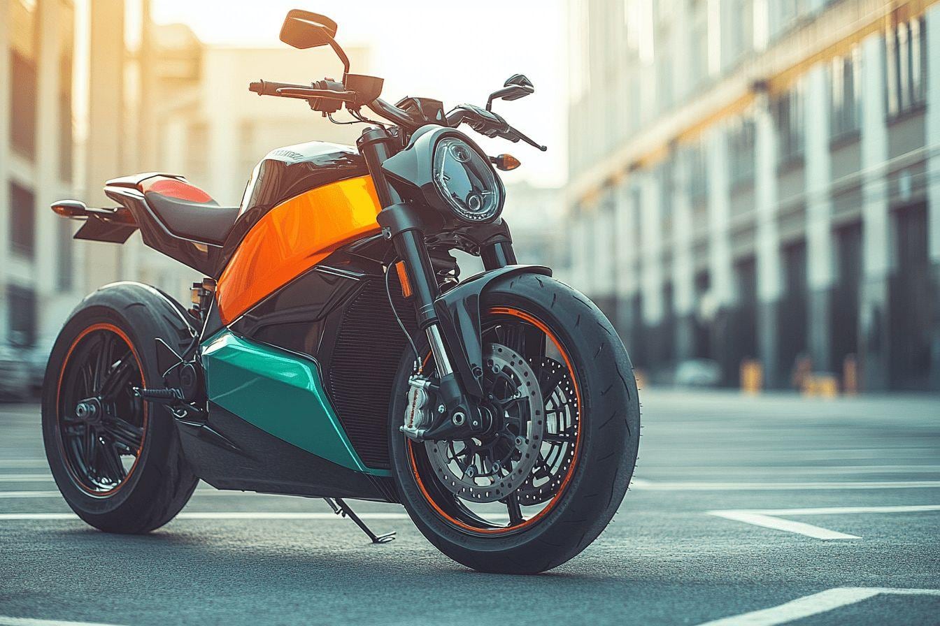 Motard équipé devant une moto de location prête pour une sortie à la journée