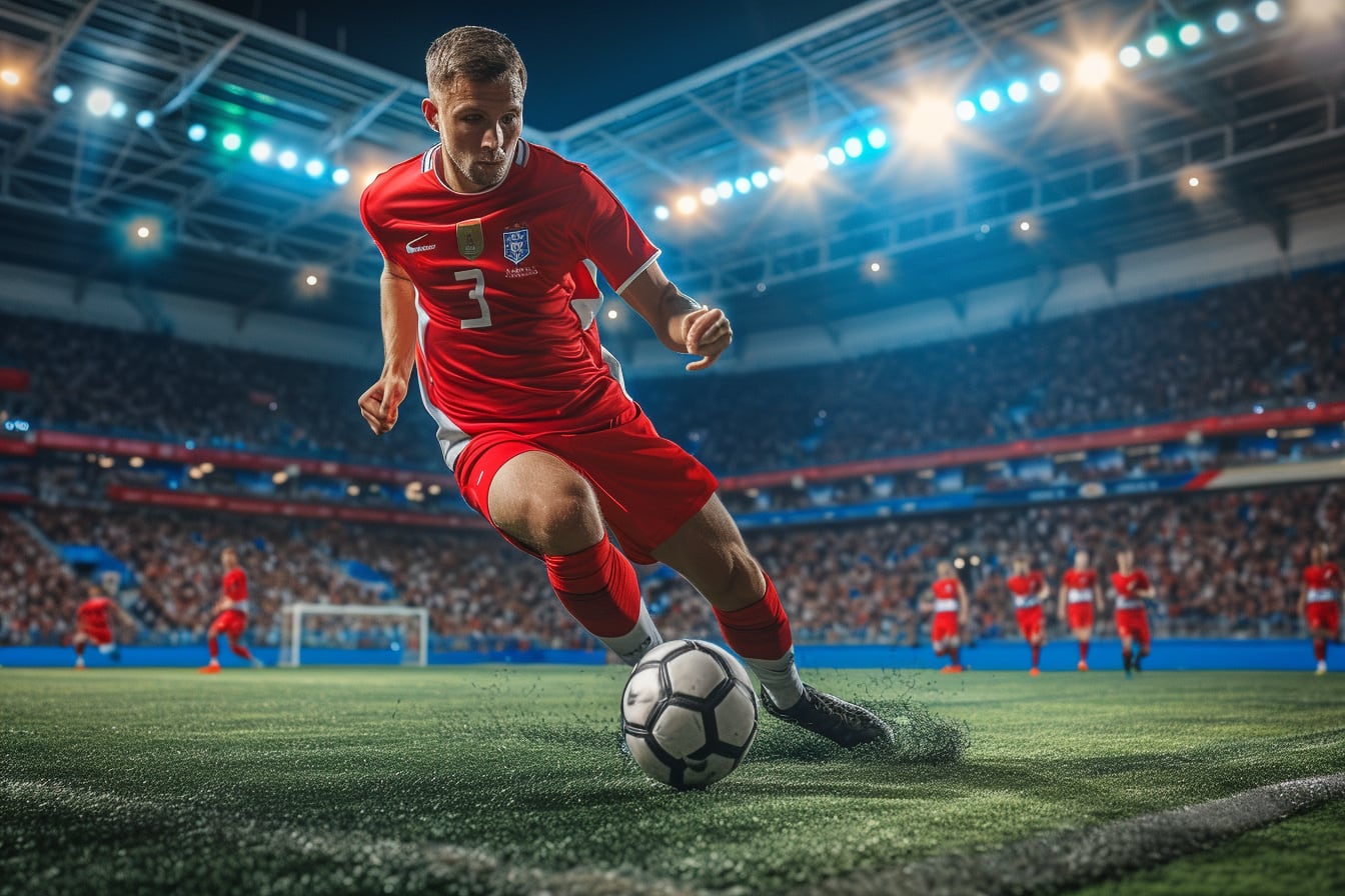 Joueurs de la sélection russe de football alignés sur une pelouse avant un match de championnat d’Europe