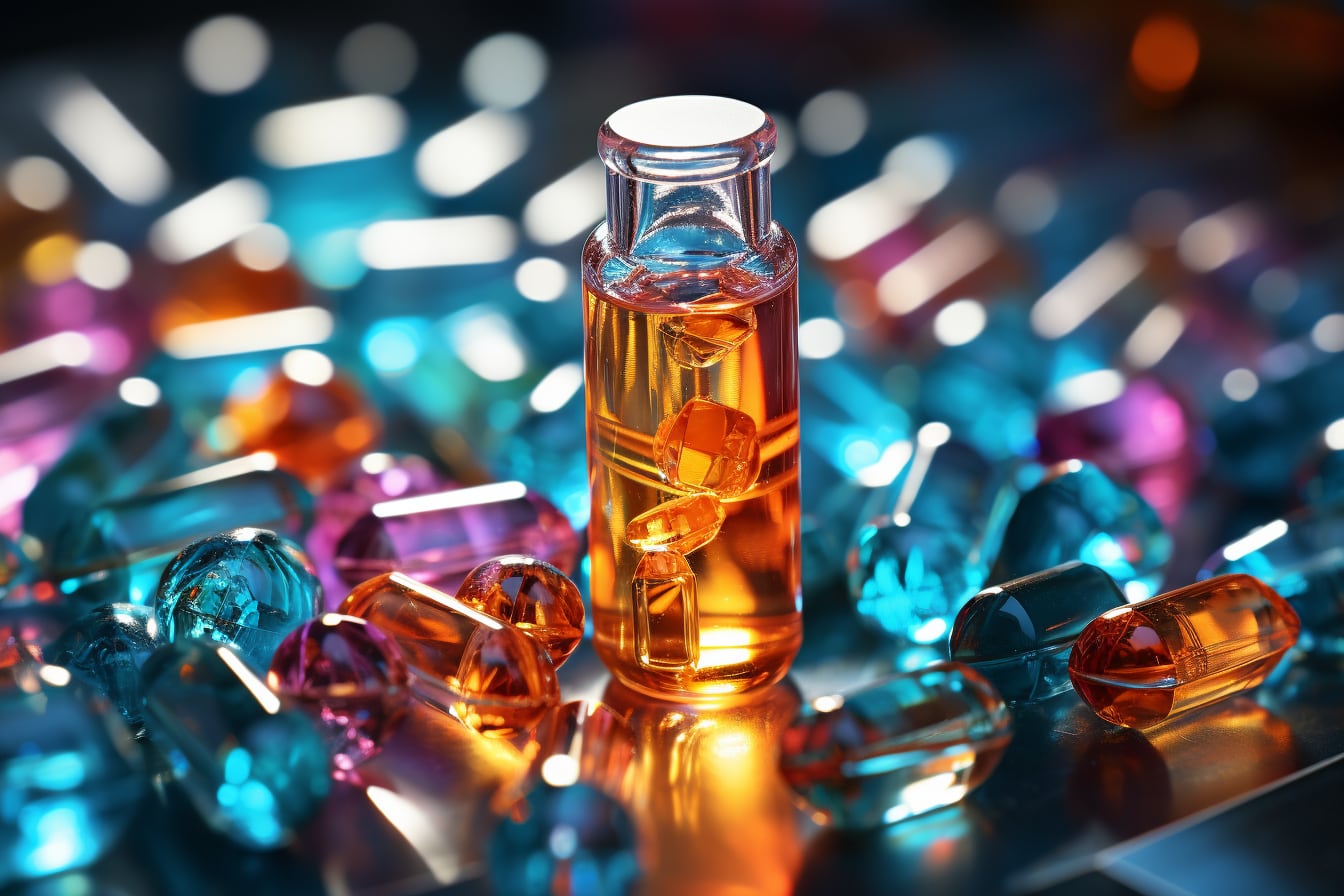 Flacons de poppers posés sur une table, illustrant les risques et les usages médicaux historiques des nitrites alkyles