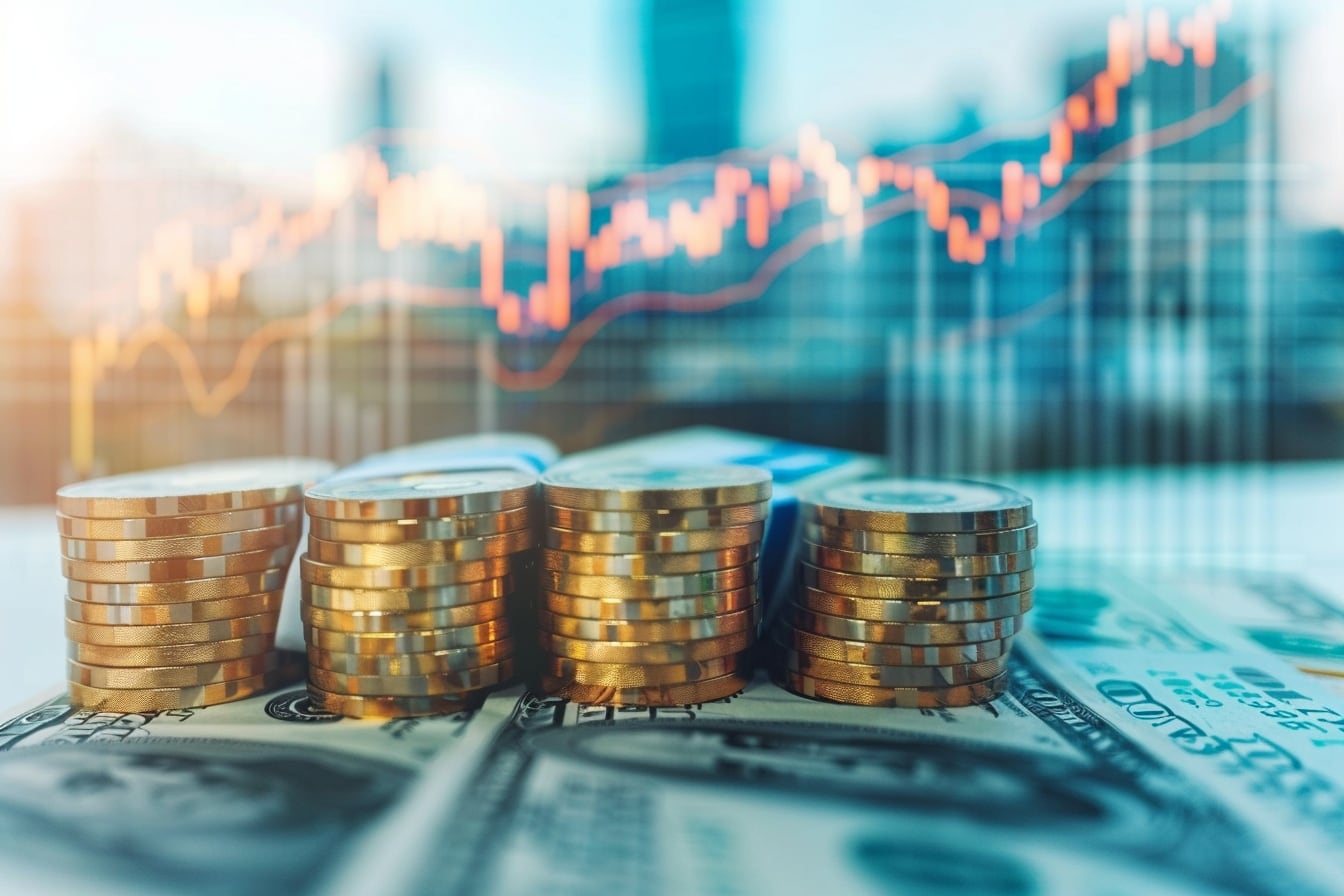 Personne organisant ses euros entre épargne de précaution, budget et investissements à long terme