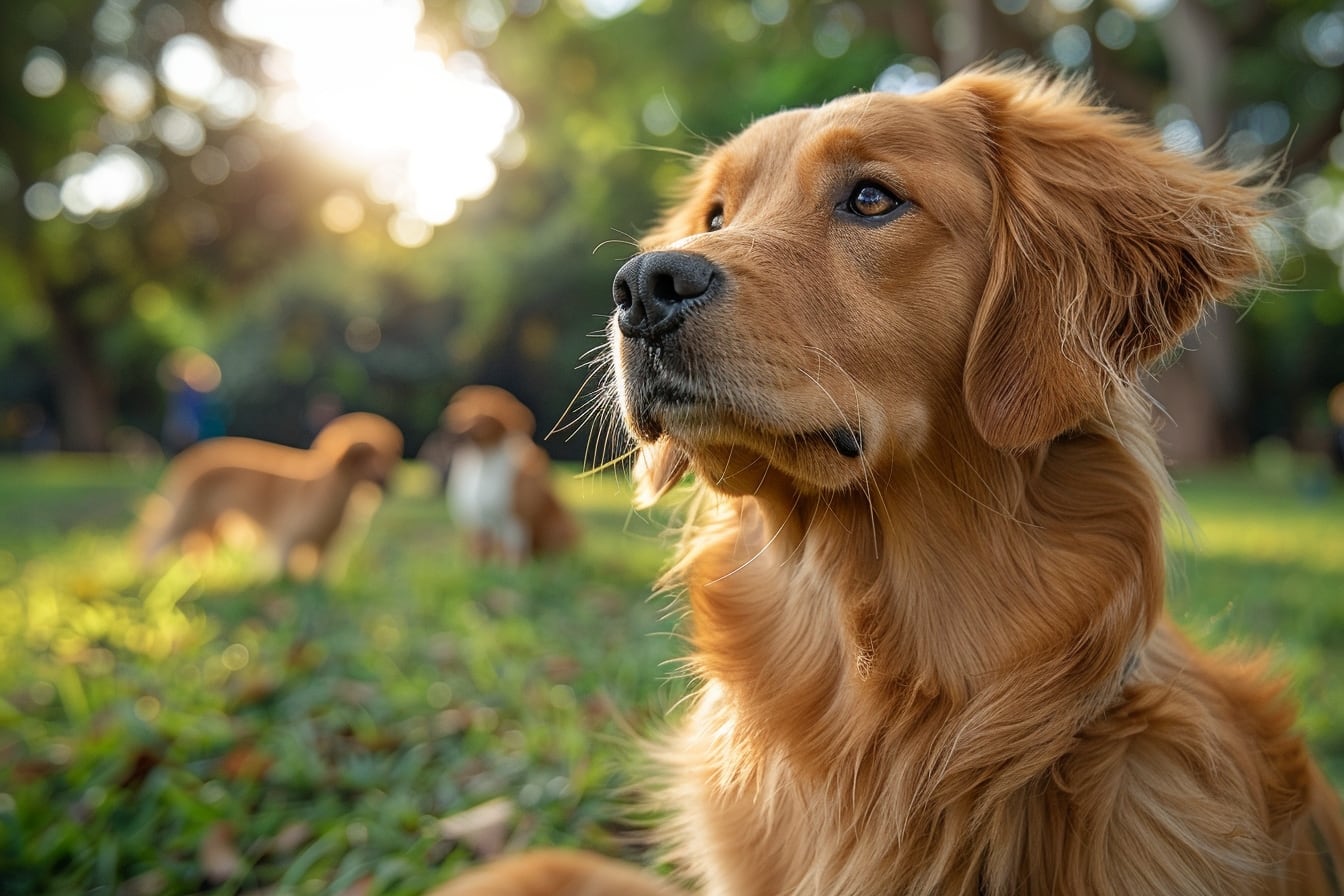 Chien attentivement brossé par son propriétaire dans un environnement calme et lumineux